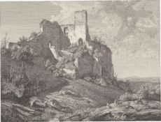 Christian Friedrich Gille. ”Ruinen einer Burg” (after Karl Julius von Leypold). Circa 1832/1836