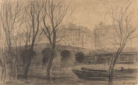 Charles-François Daubigny. View of the Seine and Pont Marie, Paris.