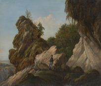 Carl Robert Kummer. ”Jäger am Lilienstein (Sächsische Schweiz)”. Circa 1830