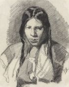 François Bonvin. Portrait of a young woman. 1871