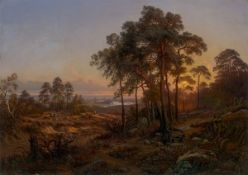 Johann Anton Castell. Landscape with view of Dresden. 1848