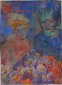 Emil Nolde. ”Zwei Figuren mit Blumen”. 1930s