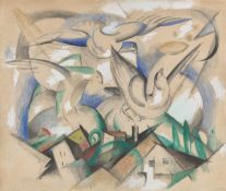Franz Marc. ”Vögel über dem Dorf”. 1913