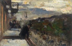 Lesser Ury. ”Auf dem Balkon des Café Bauer, Berlin”. 1889