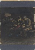 Heinrich Zille. Sleeping people on a park bench.
