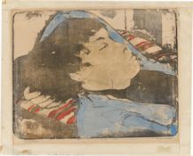 Max Kaus. ”Schlafendes Mädchen I”. Circa 1924