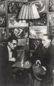 Man Ray. Man Ray and Marcel Duchamp playing chess in Man Ray's studio on Rue Férou, Paris. 1952/1960