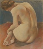 Willy Jaeckel. ”Sitzender Rückenakt”.