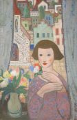Béla Kádár. Girl at the window. Circa 1930/40