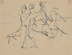 Ernst Ludwig Kirchner. Ice skaters (dancing). Circa 1920