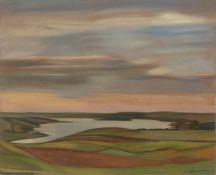 Hannes Schmucker. East Prussian lake at sunset (Jucha). 1939