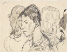Max Beckmann. ”Verwundete – Vier männliche Porträtköpfe”. 1915