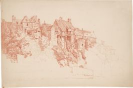 Jakob Philipp Hackert. Houses on a steep bank. Presumably circa 1766/67