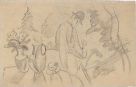 August Macke. ”Mann mit Krügen”. 1914