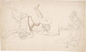 Peter von Cornelius. Two fallen warriors, kneeling woman. 1831