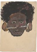 Emil Nolde. ”Junger Mann aus Papua-Neuguinea mit Ohr- und Nasenschmuck”. 1914