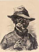 Ludwig Meidner. Self-portrait with hat. 1922