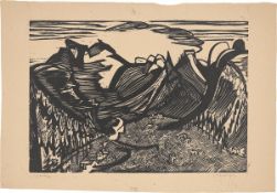 Ernst Ludwig Kirchner. ”Berglandschaft mit Alp”. 1933