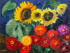 Emil Nolde. ”Zinnien und Sonnenblumen”. 1940