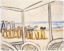 Max Beckmann. ”Strandansicht von der Terrasse aus gesehen”. 1935
