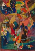 Rudolf Schlichter. Landscape with mythical creature and figurine. Circa 1916