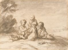 Honoré Daumier. ”Enfants jouant sous des arbres”.