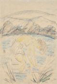 Otto Mueller. ”Badendes Mädchen im See”. Circa 1923