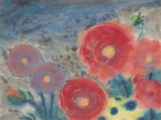 Emil Nolde. ”Rote und blaue Blüten”. 1954–56