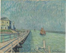 Theo von Brockhusen. Landing stage in Nieuwpoort. 1910