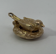 9ct Gold Bird Nest Charm Pendant
