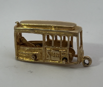 14ct Gold Cable Car Charm Pendant