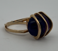 18ct Gold 1970s Amethyst Cocktail Ring by A Fausing