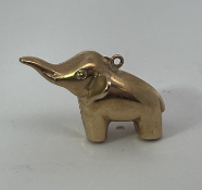 9ct Gold Elephant Charm Pendant