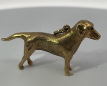 9ct Gold Dog Charm Pendant