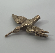 9ct Gold Stalk Crane Bird Charm Pendant