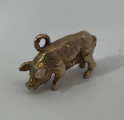 9ct Gold Pig Charm Pendant