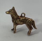 9ct Gold Dog Charm Pendant