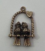 9ct Gold Birds Charm Pendant