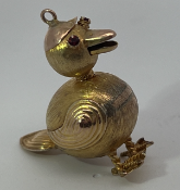 14ct Gold Articulated Duck Charm Pendant