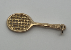 9ct Gold Tennis Racquet Charm Pendant