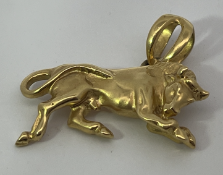 18ct Gold Bull Charm Pendant