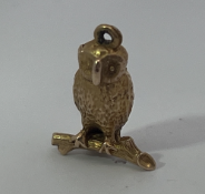 9ct Gold Owl Charm Pendant