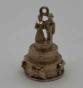 9ct Gold Articulated Wedding Cake Charm Pendant