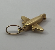 18ct Gold Plane Charm Pendant
