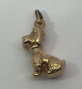 9ct Gold Dog Charm Pendant