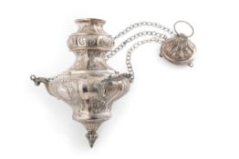 LAMPADA VOTIVA AD OLIO IN ARGENTO, VENEZIA, XIX SECOLO