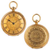 EDWIN FLINN LONDON, OROLOGIO DA TASCA IN ORO, INGHILTERRA 1870 CIRCA