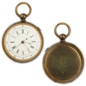 STOP WATCH, OROLOGIO DA TASCA IN METALLO DORATO, SVIZZERA PER IL MERCATO INGLESE, 1870 CIRCA