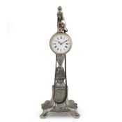 OROLOGIO DA TASCA IN ARGENTO CON PORTA MONTRE, FRANCIA 1890 CIRCA