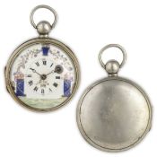 ANONIMO, OROLOGIO DA TASCA IN ARGENTO CON QUADRANTE DIPINTO, AUSTRIA 1795 CIRCA